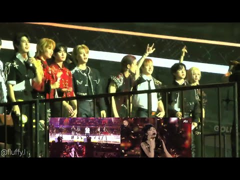 [Sidecam] 240106 Stray Kids Reaction to LE SSERAFIM x YB - UNFORGIVEN + Fire in the belly | GDA 2024