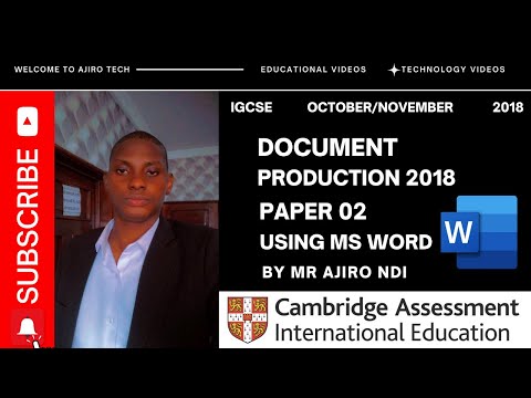IGCSE ICT (0417/0983) Paper 2 Document Production October November 2018 Variant 02