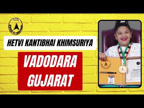 Hetvi Khimsuriya India Book of Records#maximum Certificate# special child# Balpuraskar winner-2024#