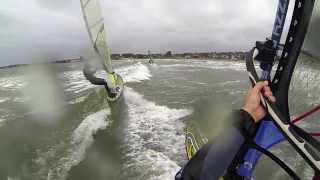preview picture of video 'Lightwind windsurfing at Ringshaug 4 oktober 2013'