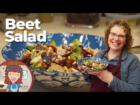 Roasted Beet Salad | Beet Salad with walnuts, goat cheese, and balsamic dressing