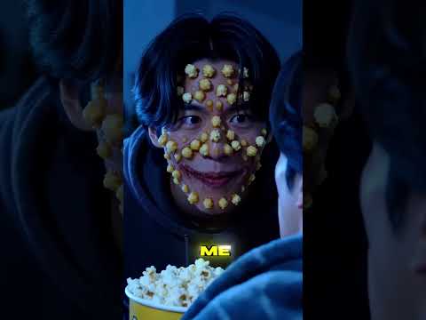 NEVER mix Honey and Popcorn! Worst Halloween Skincare Mistake EVER! 😭🛑🐝 #funny #kpopfunny #shorts