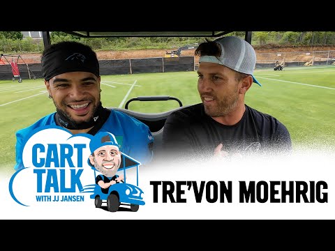 Panthers Safety Tre'Von Moehrig Learning Guitar. | Cart Talk with JJ Jansen | Carolina Panthers