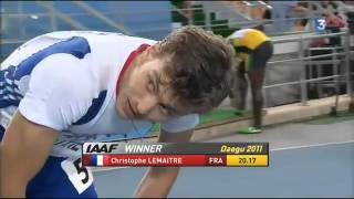 preview picture of video 'Demie Finale 200m Daegu Cristophe Lemaitre'