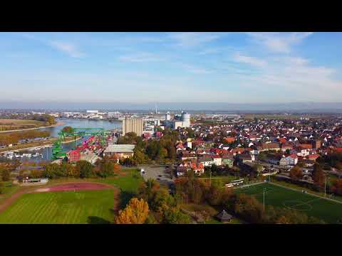 neu jetzt in 4k-Der Rheinpark u.Hafengebiet in Gernsheim Okt 2021-Indian Summer in Südhessen