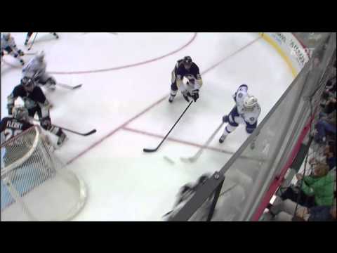 Tom Pyatt scores a goal with his face - Penguins vs Lightning - March 4th 2013