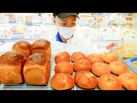 ¡Rutina matutina en una pastelería con pan delicioso! Los dulces occidentales, el pan y los helados suaves se hornean uno tras otro.