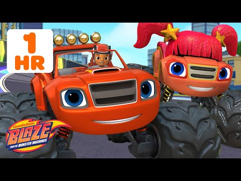 Blaze's Races & Rescues with FAMILY! ❤️ w/ Sparkle | 60 Minutes | Blaze and the Monster Machines