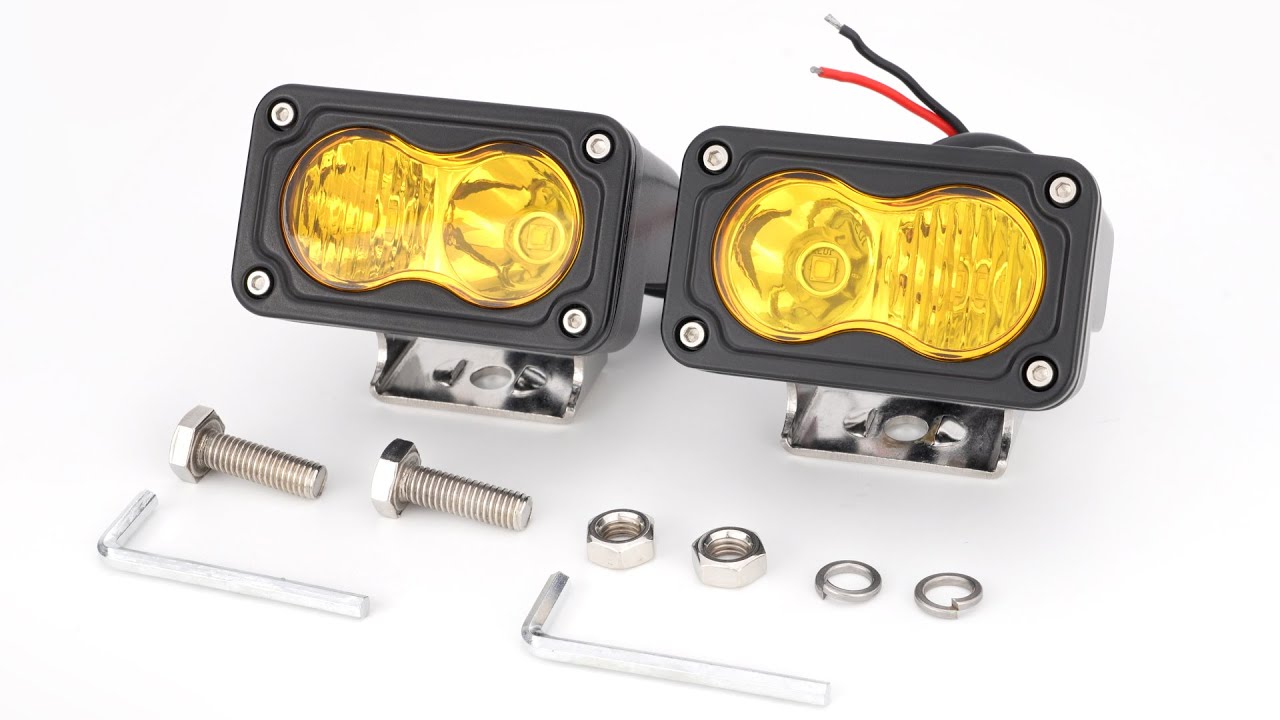 3INCH 40W SPOT FLOOD COMBO LED PODS YELLOW - Video 1