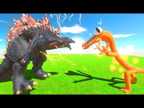 Gojira vs Rainbow Friends Orange Who Is Stronger? - Animal Revolt Battle Simulator