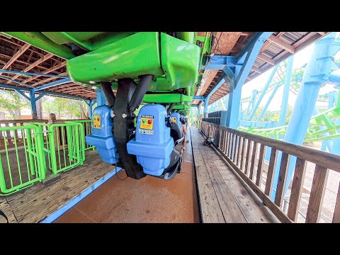 Back row point of view footage of Twisted Typhoon