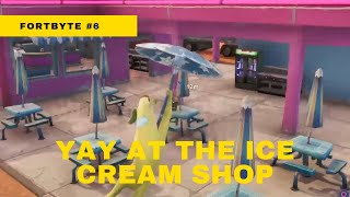 Fortnite Season 9 Fortbyte #6: Accessible With Yay! Emote At An Ice Cream Shop In The Desert