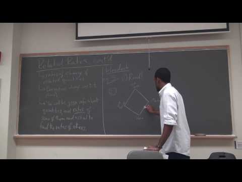 Math 205 Lecture 16 - Related Rates cont and Max and min values