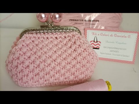Small coin purse with easy crochet click clasp. 8.5 square clasp.