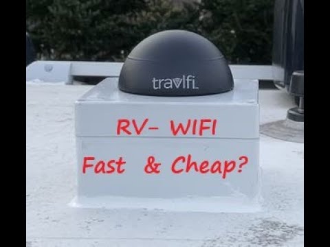 TravlFi: portable high speed WIFI Roof Top Antenna Install and speed test! RV Internet