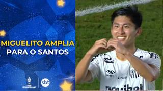 FRANGO DO GOLEIRÃO! Miguelito amplia o placar para o Santos contra o Deportivo Cuenca pela Sula