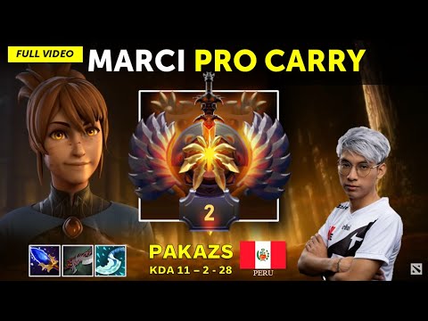 [Full] Top 2 Rank Played Marci Safelane Carry : Pakazs Gameplay - Pro Dota 2 Gameplay Guide