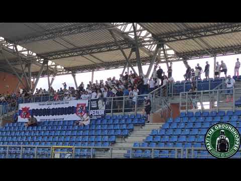 Siedlecka Husaria. Doping Kibiców Pogoni Siedlce podczas meczu ze Stalą Stalowa Wola. 29.07.2023