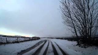 Winter Afternoon Drive Single Track Road Perthshire Scotland