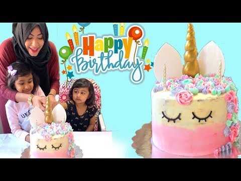Unicorn Birthday Cake Tutorial Step by Step - Cake Recipe Part 1by (HUMA IN THE KITCHEN)