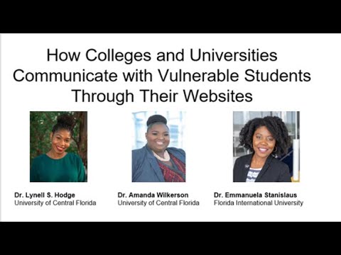 How Colleges and Universities Communicate with Vulnerable Students Through Their Websites