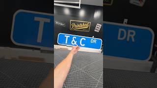 Making a Blue Street Sign