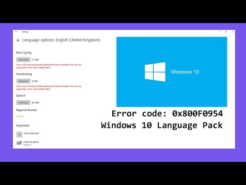 How to fix Windows 10 Language Pack  Download error 0x800f0954
