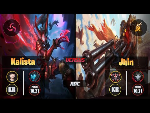 Ruler KALISTA (ADC) [Hail of Blades] VS JHIN - Grandmaster KR Patch 10.21