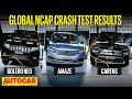 Global NCAP crash test results - Mahindra Bolero Neo, Honda Amaze and Kia Carens | @autocarindia1