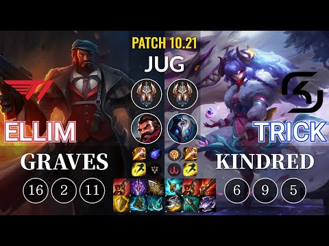T1 Ellim Graves vs SK Trick Kindred Jungle - KR Patch 10.21