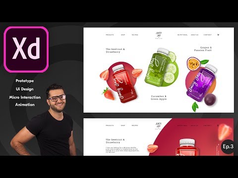 Adobe XD Web Design Animation Techniques Course - Part 1.  Clean and Interactive  Web Ui Design