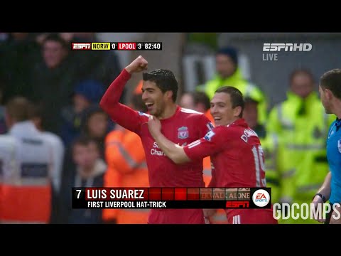 Luis Suarez vs Norwich (A) 2011/2012 | Hat-Trick (English Commentary) HD