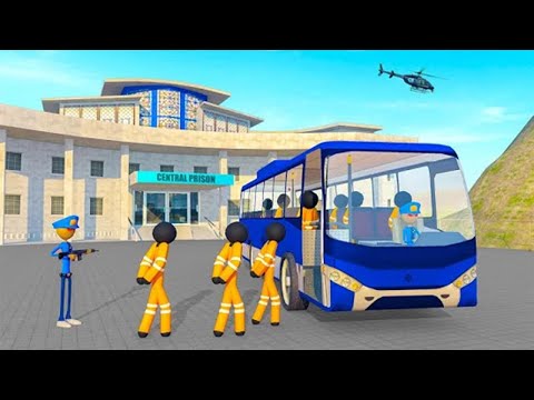 Transport Stickman Prisoner Bus Driving । Stickman Prisoner Transport by Bus । Android Gameplay