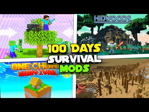 Top 5 Mods For 100 Days Survival In Minecraft || mcpe mods || minecraft 100 days survival