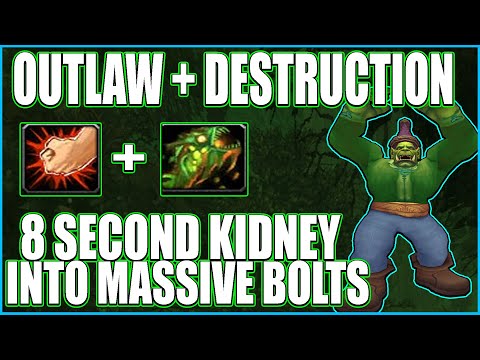 8 Second Kidney Into Massive Chaos Bolts - Outlaw & Destruction Warlock Is Pretty Good - 9.2 PvP