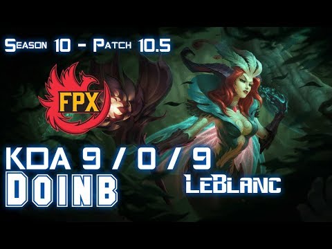 FPX Doinb LEBLANC vs RUMBLE Mid - Patch 10.5 KR Ranked