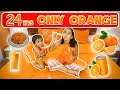Using Only *ORANGE* Things for 24 Hours Challenge! 🍊 | #LearnWithPari