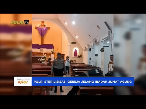 POLRES JOMBANG STERILISISASI GEREJA JELANG IBADAH JUMAT AGUNG