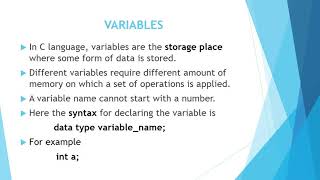 Keywords, Variables and Constants in C | Embedded C | Learning Globe