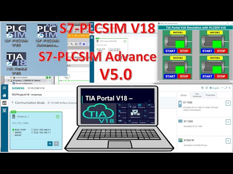 TIA Portal V18, PLCSIM Advance V5.0, PLCSIM V18 simulation project without PLCs hardware
