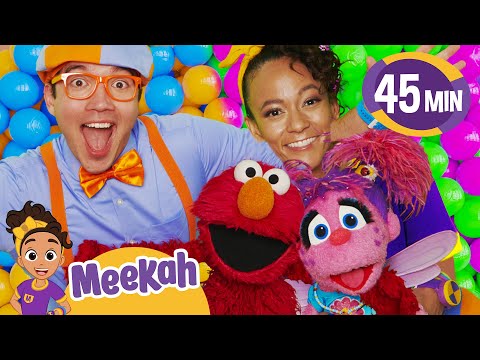 Surprise! Meekah & Blippi Celebrate Elmo's Birthday! | Sesame Street and Blippi and Meekah