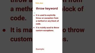 throw Keyword (39) #corejava
