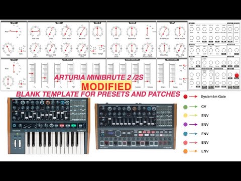 Modified blank template for saving Arturia MiniBrute 2/2S presets & patches (English Subtitles)