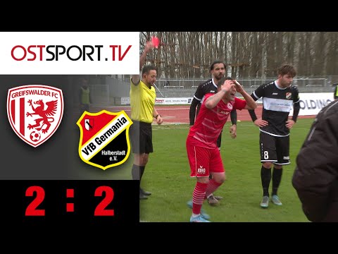 2 Platzverweise! Greifswalds Aufholjagd in Unterzahl: GFC - Halberstadt 2:2 | Regionalliga Nordost