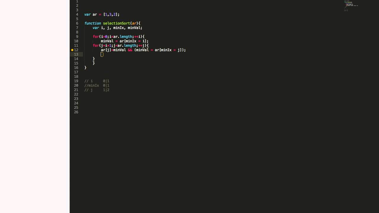 Fundamentals of Javascript -  Selection Sort Algorithm