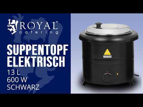 Video - Suppentopf elektrisch - 13 L - 600 W - schwarz