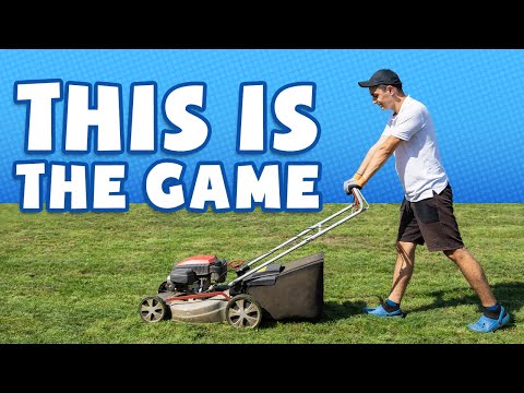 They'll make a game out of anything these days | Lawn Mowing Simulator