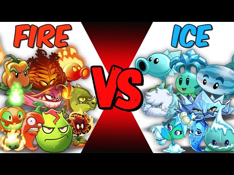 Team FIRE Plants vs Team ICE Plants - Who Will Win? - PvZ 2 Plant vs Plant