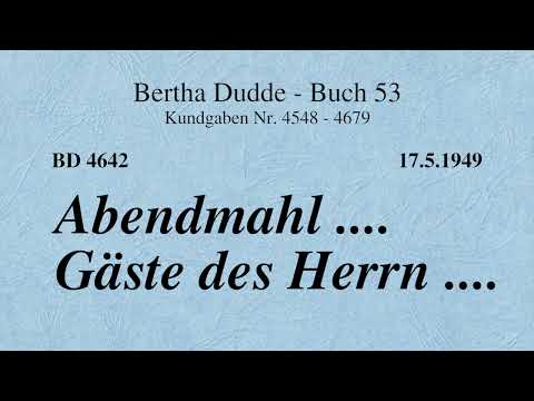 BD 4642 - ABENDMAHL .... GÄSTE DES HERRN ....