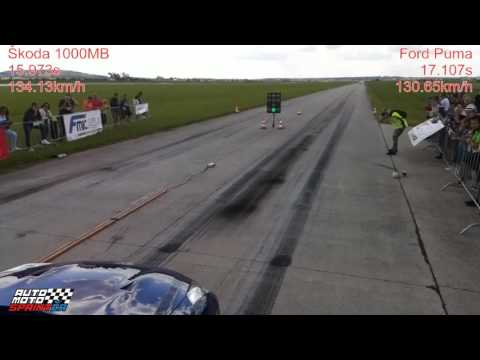 Škoda 1000MB vs. Ford Puma Drag Race 1/4M (402m), Letiště Hoškovice, 10.6.2017,